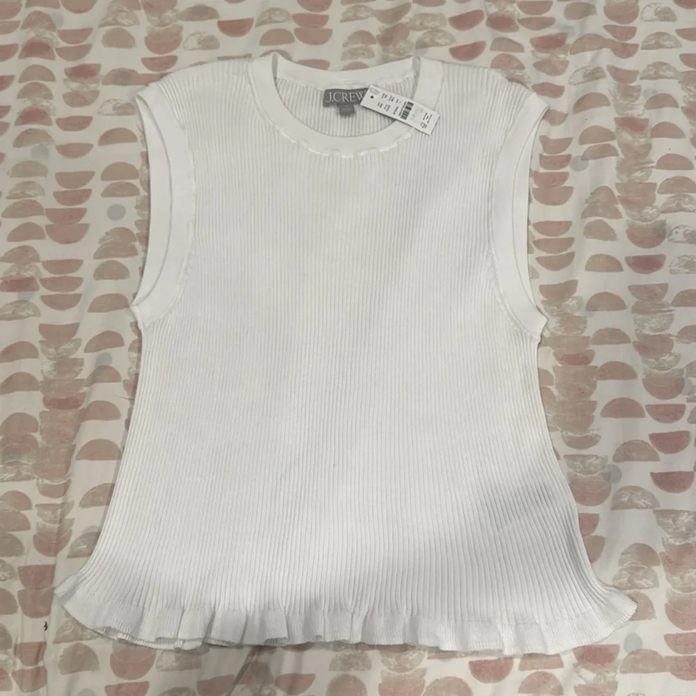 J. Crew Ruffle Trim Ribbed Tank *NWT* - Picture 5 of 7